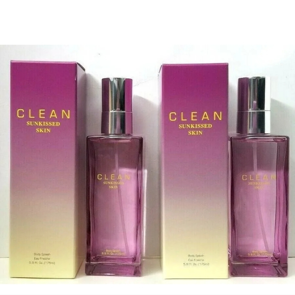 2 pk CLEAN SUNKISSED SKIN Eau Fraiche Body Splash Mist Spray 5.9 oz each NEW